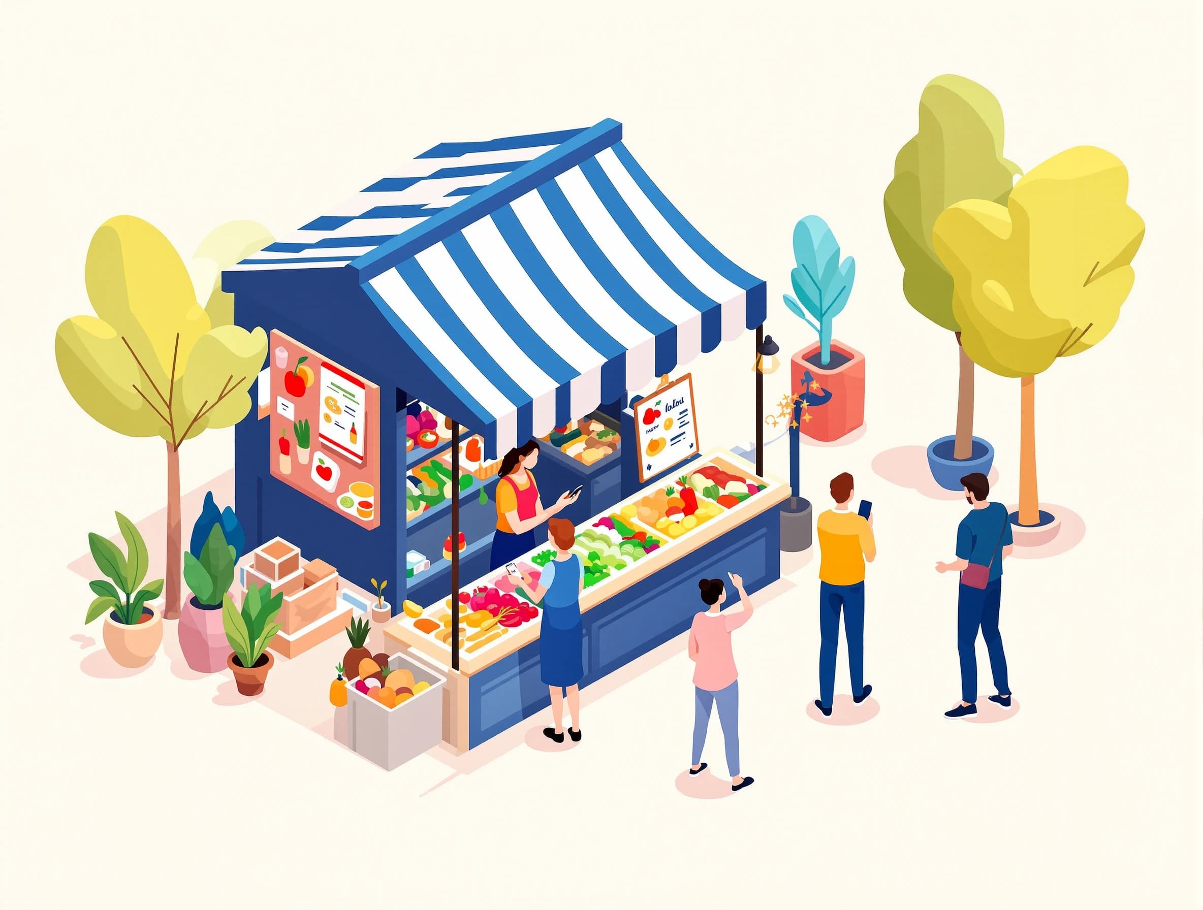 Illustration Commerçants